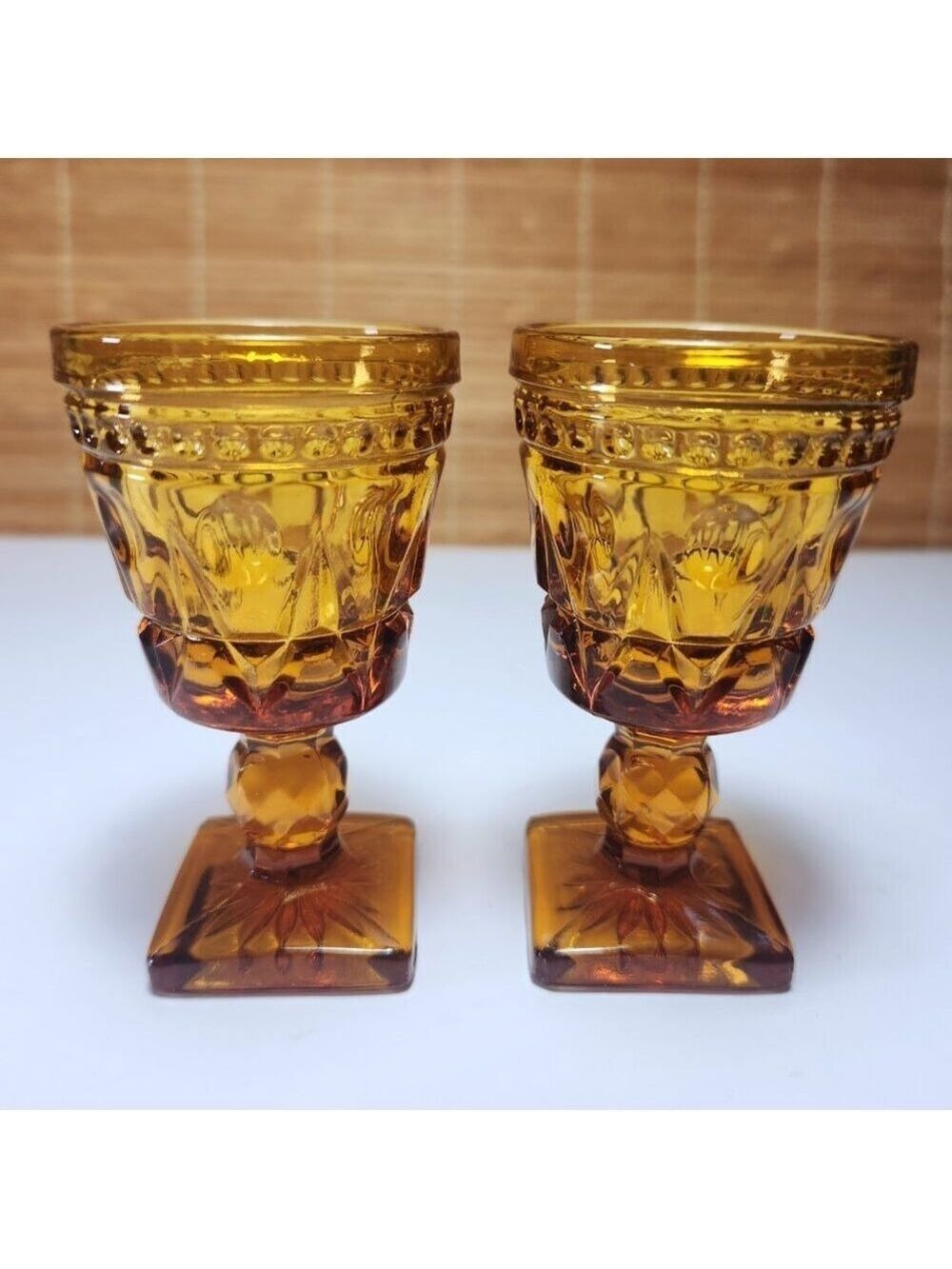 Vintage Amber Aperitif Glasses – Set of 2